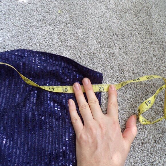 Grace Karin blue sequined one shoulder dress XL - Picture 5 of 9